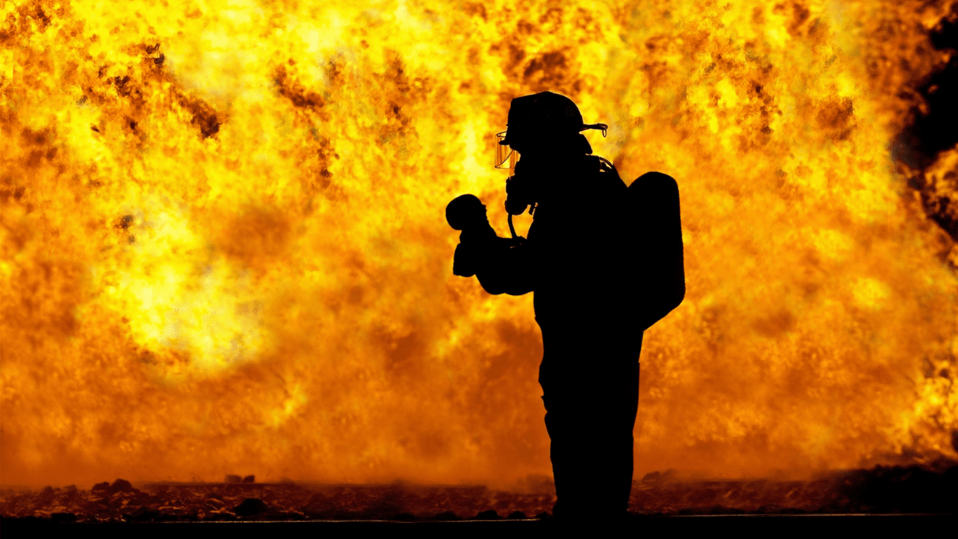 firefighter saving a baby