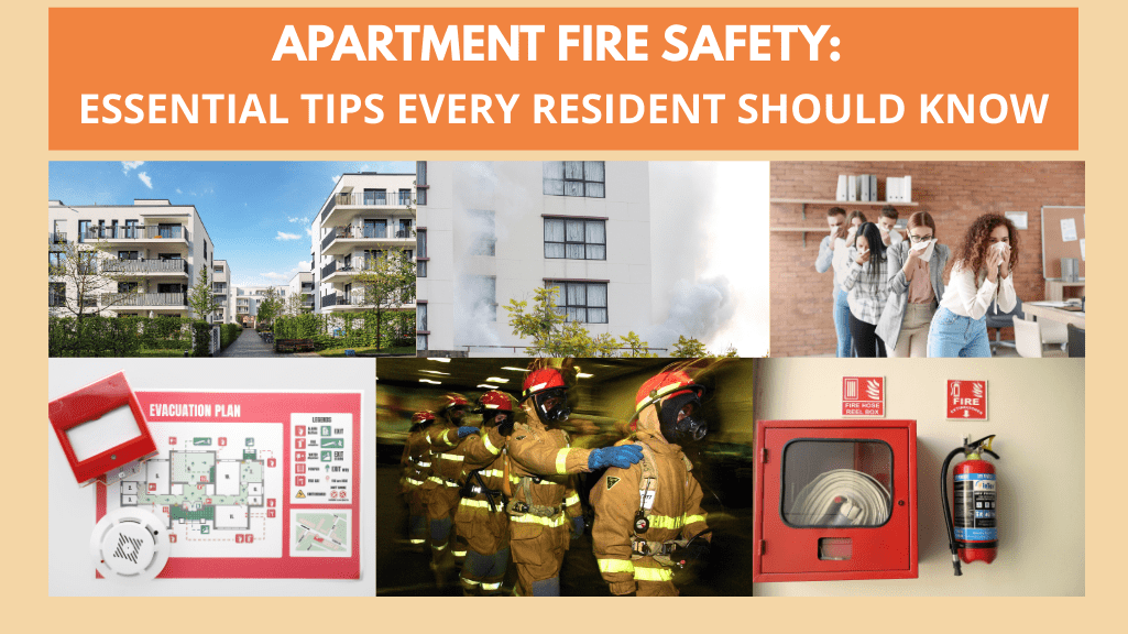 residential apartment on fire with people trying to evacuate